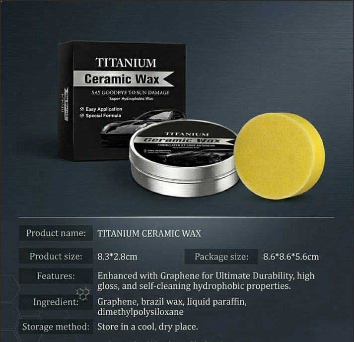 Titanium Ceramic Wax Cream Mirror Shine. 15 Minutes. Lasts a Year.